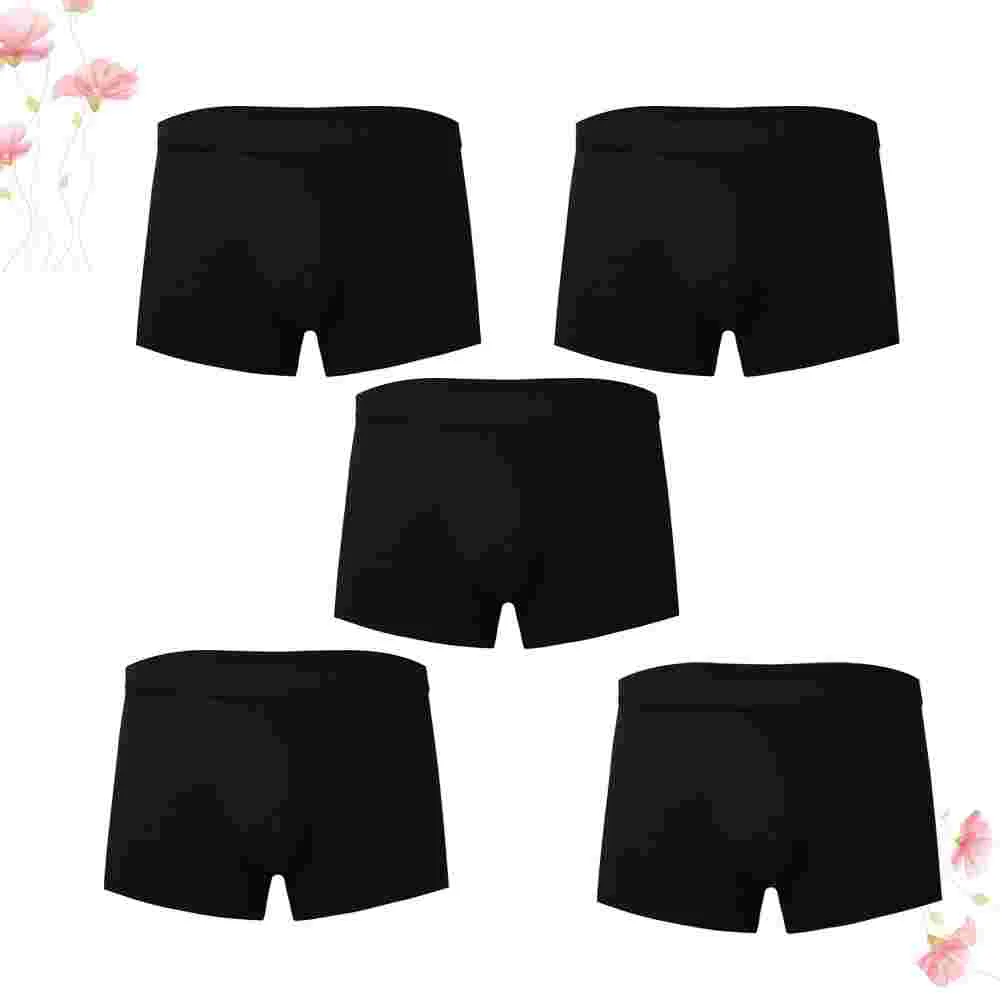 5pcs Cotton Man Briefs Stretchy Breathable Briefs Shorts Underpants Size L (Red)