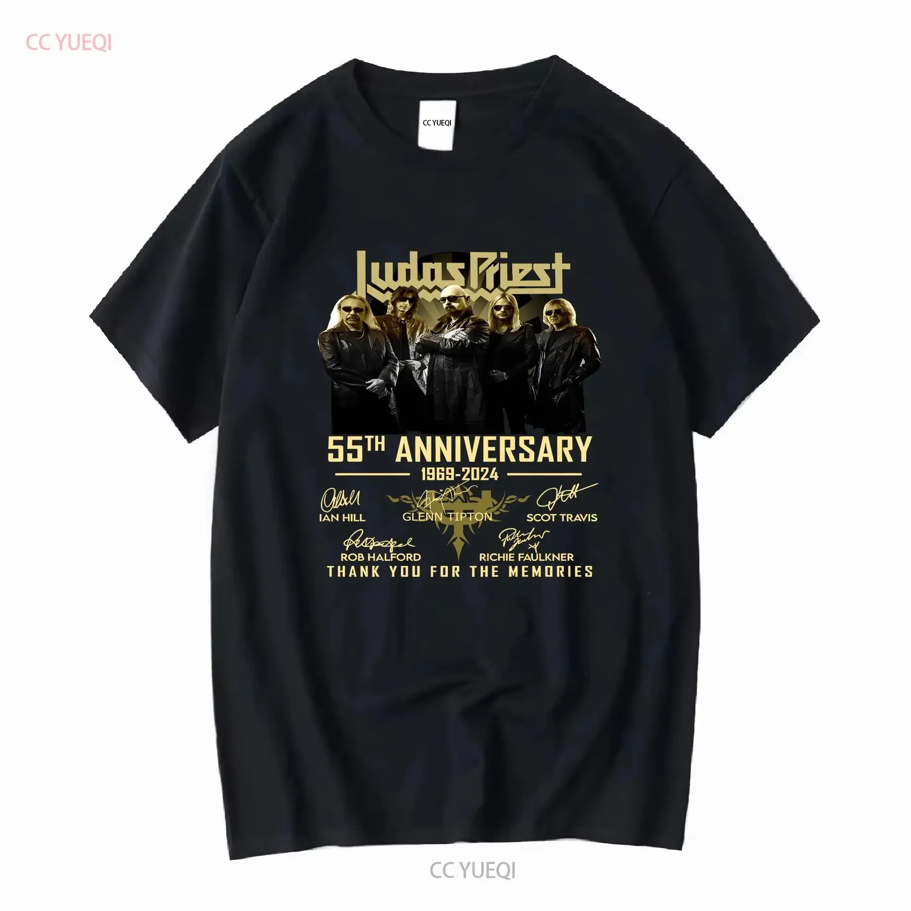 Фото Футболка Judas Priest на 55-летие 1969 2024, спасибо за воспоминания, с длинными или короткими рукавами, винтажная стираная графика №1