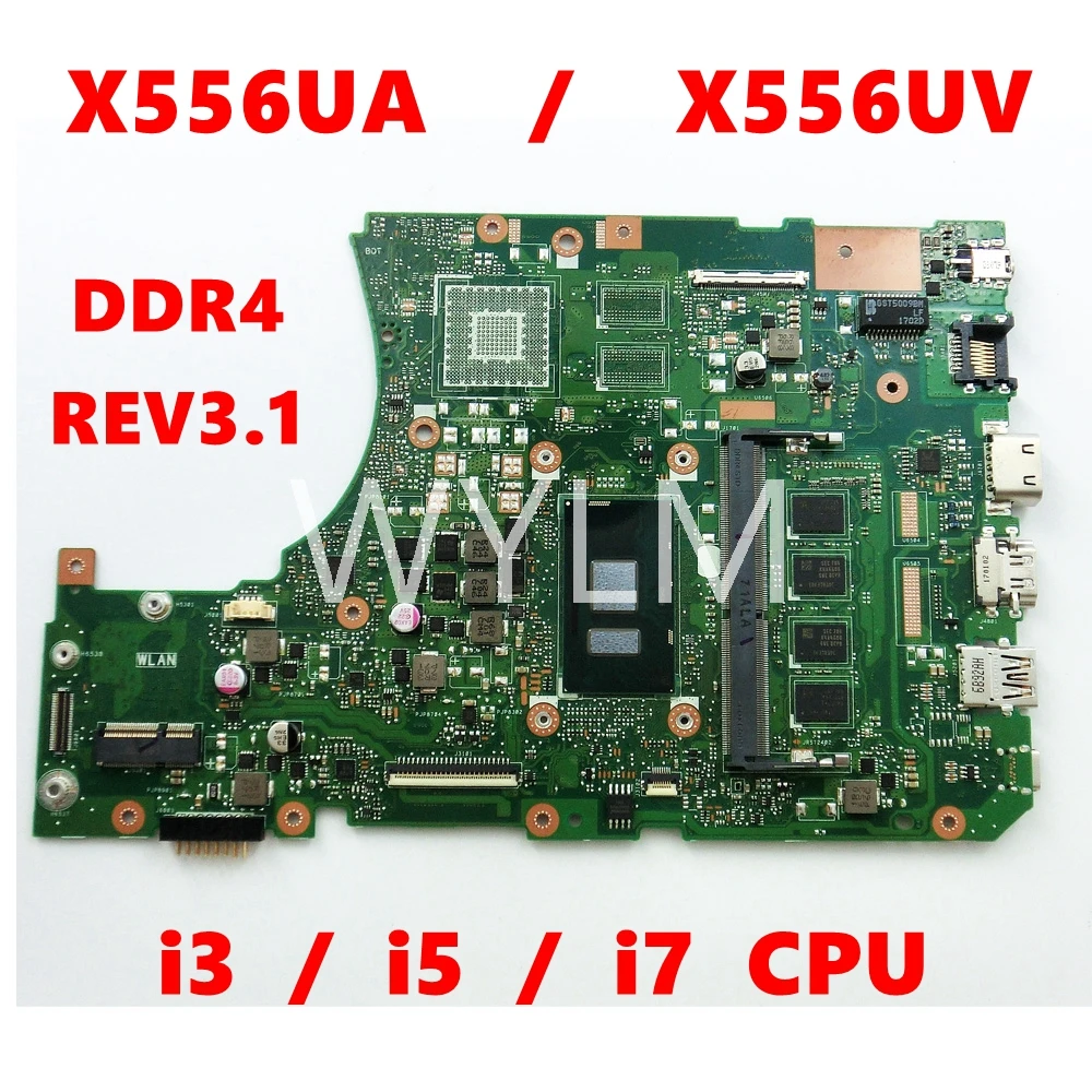 

Процессор X556UA i3 / i5/i7, 4 Гб ОЗУ, материнская плата REV2.0 для Asus X556UA X556UJ X556UV X556U K556U FL5900, материнская плата ноутбука на 100% протестирована