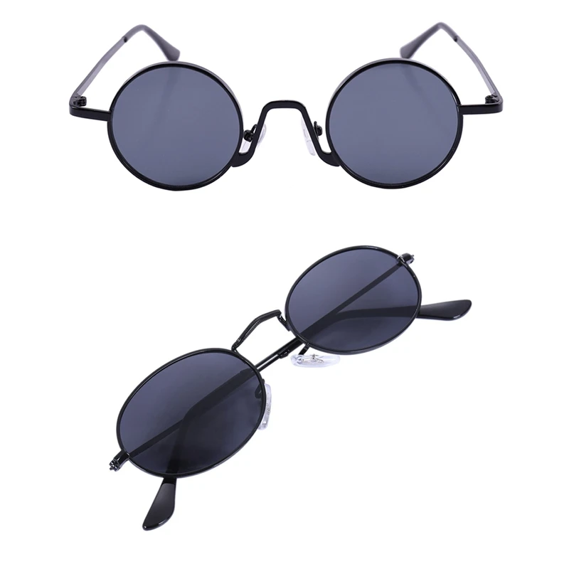

Овальные Солнцезащитные очки для мужчин и женщин, винтажные круглые, в черной оправе, брендовые дизайнерские, чёрные серые