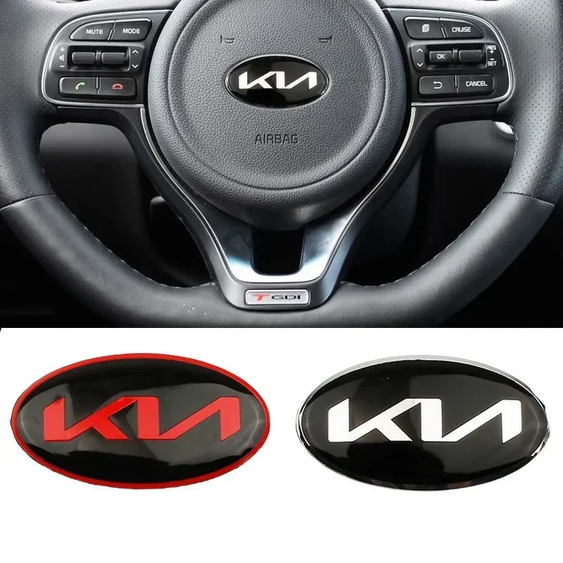 Фото Автомобильный руль, центральная эмблема, наклейки, украшения для KIA EV6 Sorento Niro Stinger Ceed Carnival K5 K9 Soul Carens VQ Cadenza №1