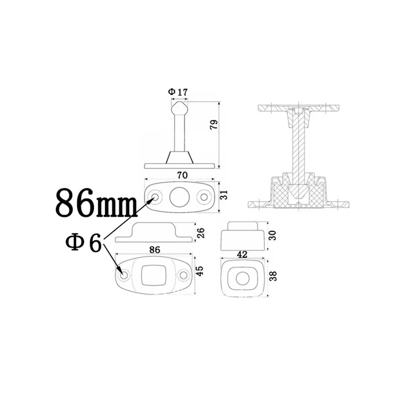 Запасные части для дверной пробки стойкая к коррозии прочная конструкция