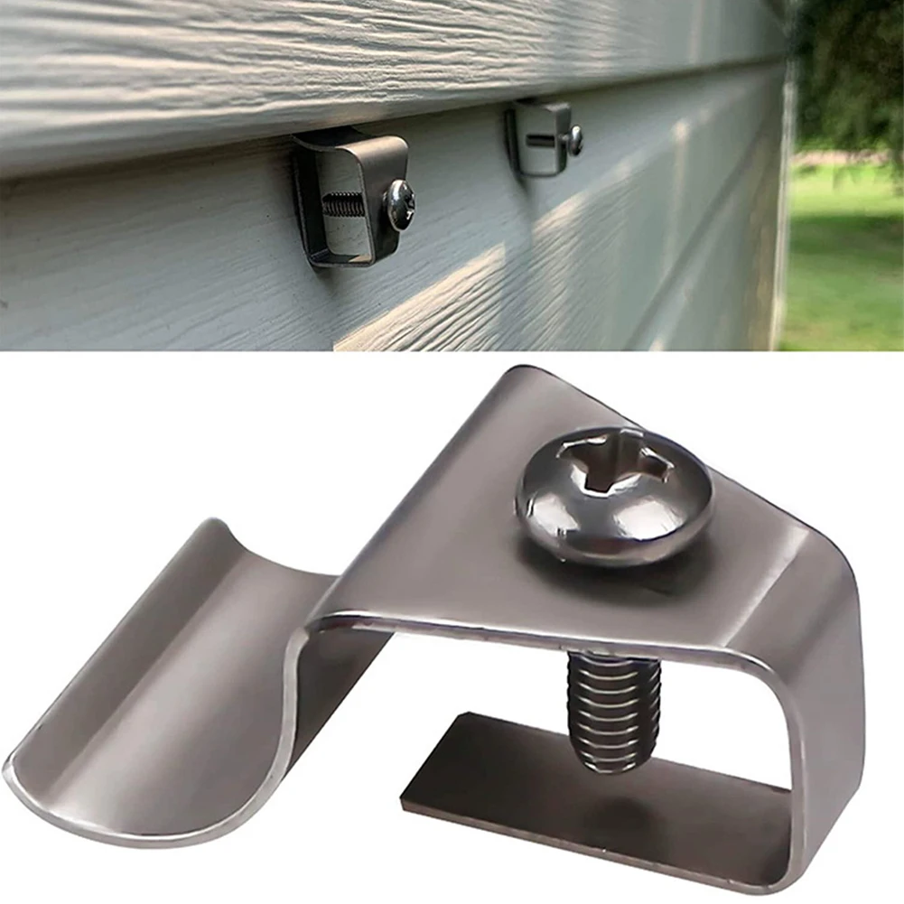 

6/10pcs Mini Vinyl Siding Hooks Clips No Punch Screw Hooks Wall Mounted Bracket Stainless Steel Hooks Outdoor Wall Mounts Holder
