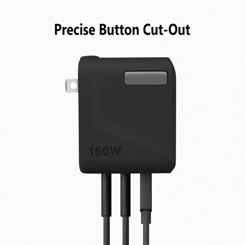 Фото Силиконовый чехол DT21 Geiomoo для Anker Prime 160W, мягкий, гибкий, устойчивый к царапинам защитный чехол, черный №5