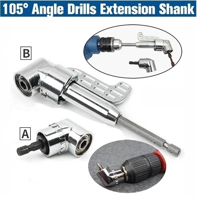 

105 Angle Adjustable Screwdriver Set Holder Adapter Adjustable Bits Nozzles for Screwdriver Bit Right Angle Head Hex Bit Socket