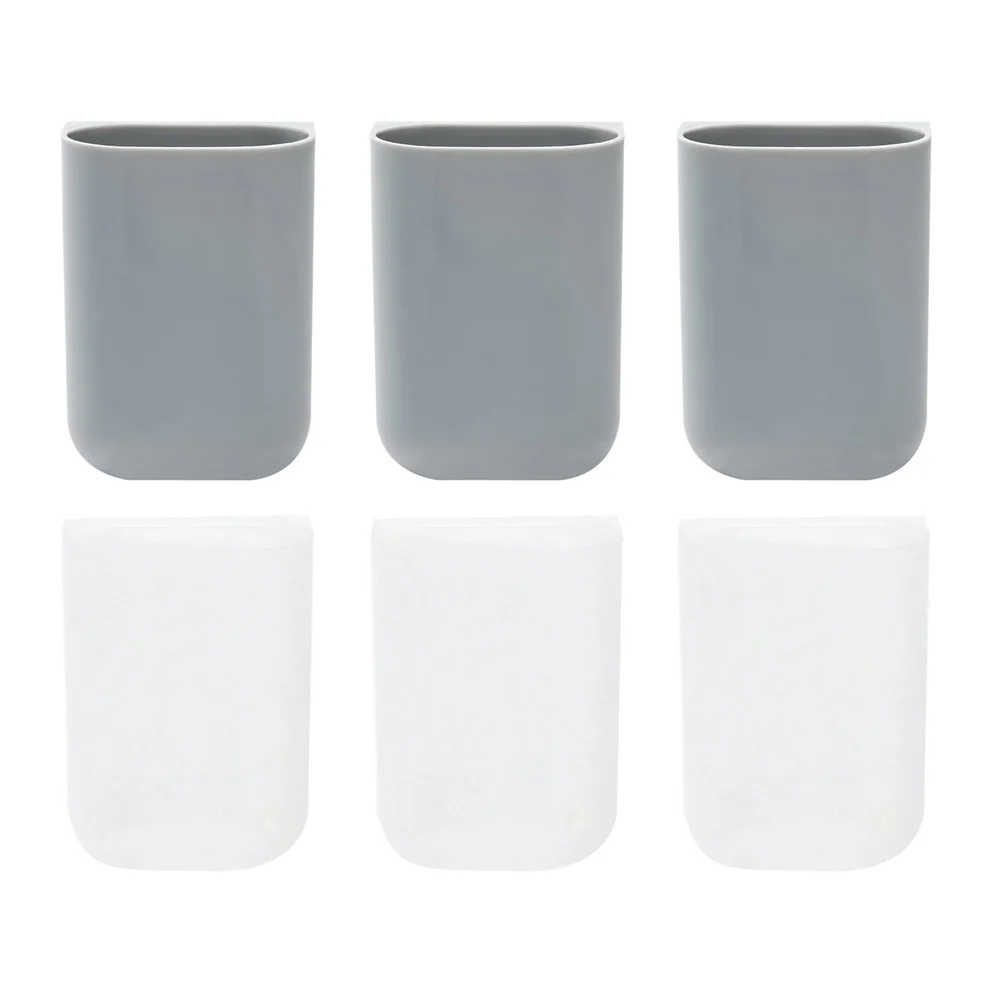 

6pcs Pen Holders Adhesive Storage Boxes Wall Pen Holders (Assorted Color)
