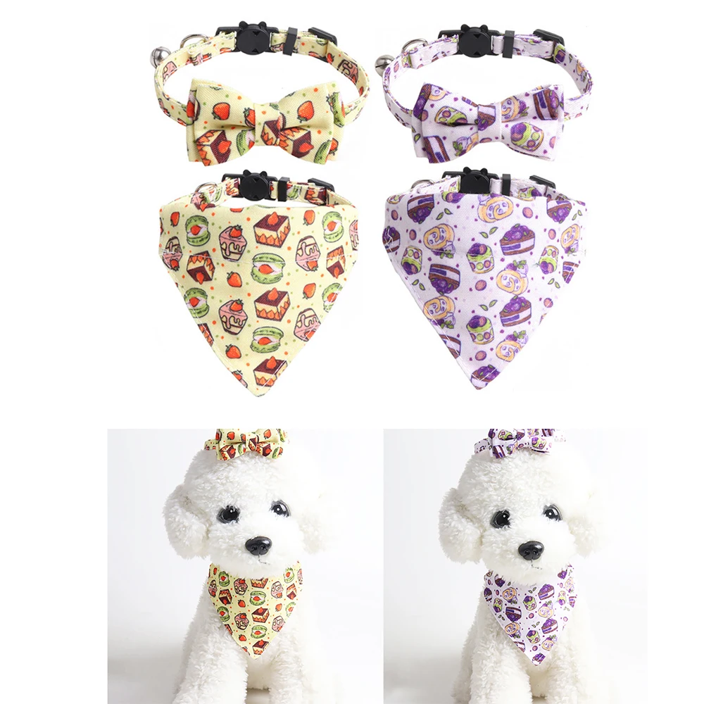 

Регулируемый Красочный бант, воротник для кошек, аксессуары для женских нагрудников в виде фруктов, треугольный шарф-бандана для щенков, бандана, ожерелье
