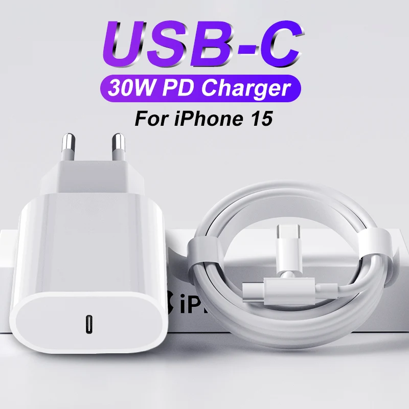 

Original 30W PD USB-C Fast Charge For Apple iPhone 15 Pro Max Type C Charging Xiaomi Huawei Samsung USB C Data Cable Accessories