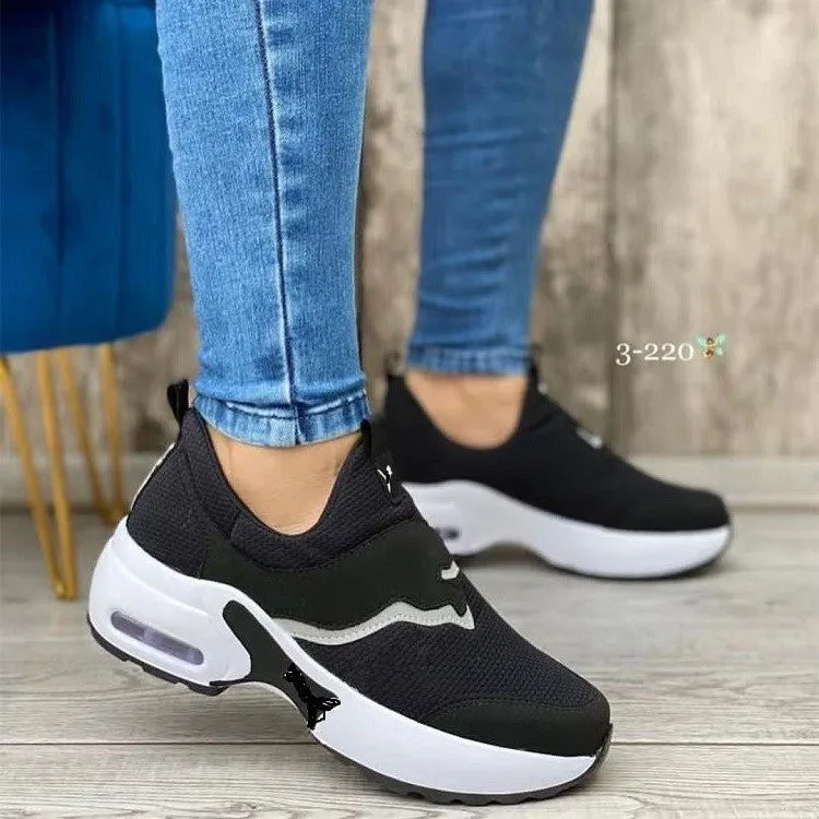 

2022 New AutumnOutdoorBreathable Mesh Shoes Women Casual Platform Sneakers Travel Walking Footwear Large Size Vulcanized Shoes