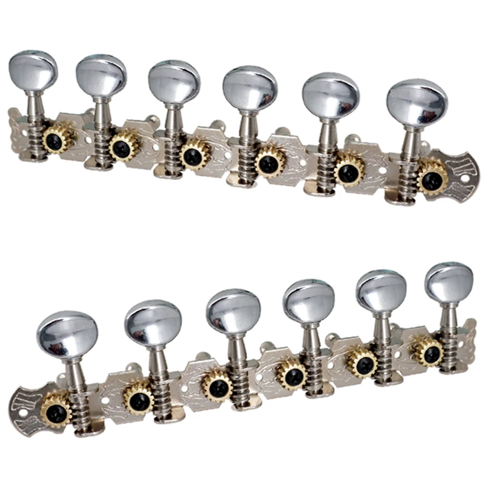 12-String Acoustic Guitar Tuning Pegs Tuners Key 6L 6R Round Machine Heads Parts Universal Machine Heads For 12 String Guitars images - 6