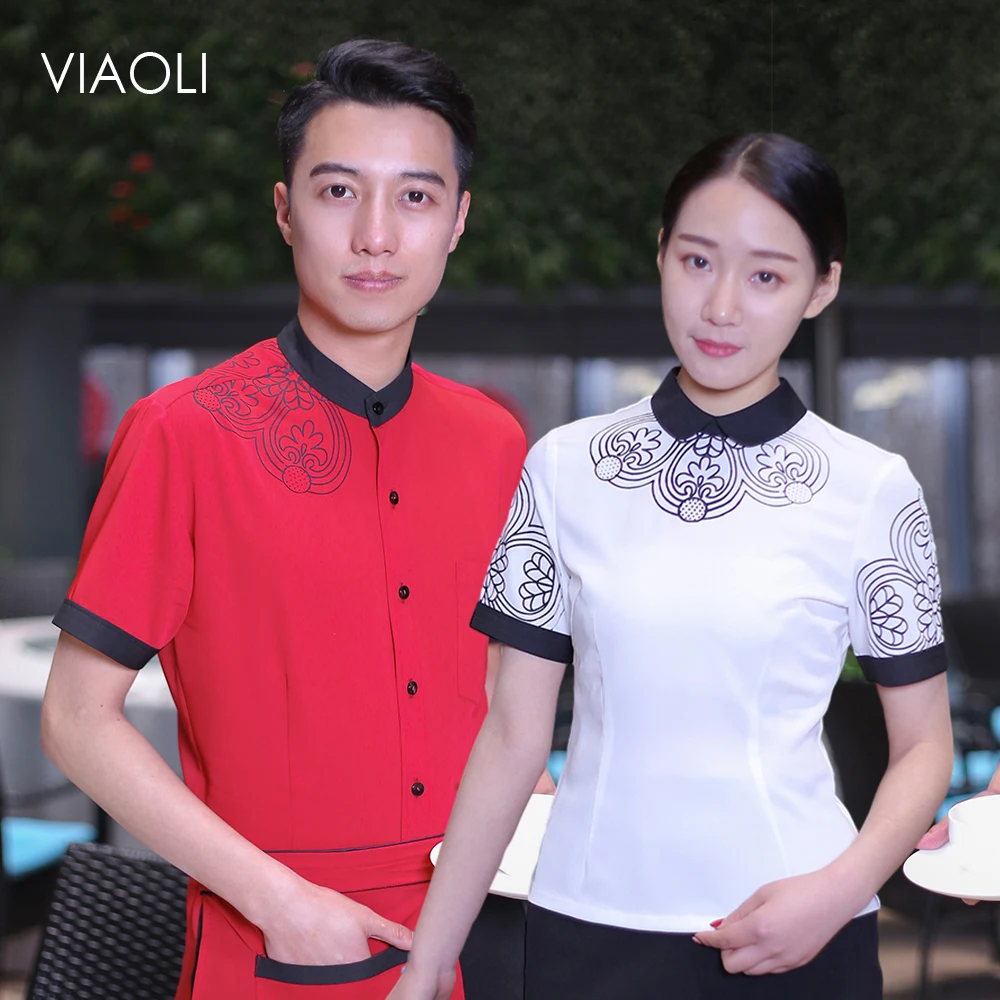 

Женская униформа для отеля, топы с коротким рукавом, красивая одежда, высокое качество, кофейный супермаркет, рабочая одежда