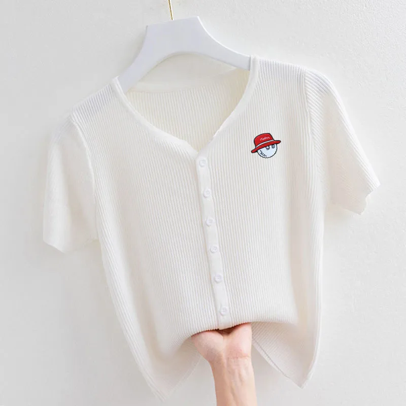 

2023 Женский вязаный кардиган для гольфа, Женский вязаный кардиган для гольфа, женский популярный бренд, Женский вязаный кардиган для гольфа