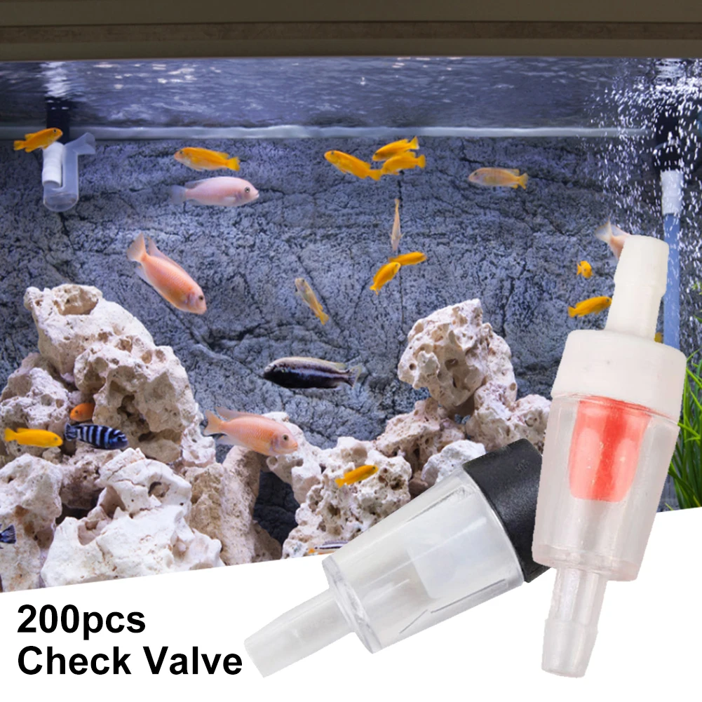 

200pcs Aquarium Air Pump Check Valves One Way Check Valve for Plastic For 4mm Inner Diameter Hose Air Line Pump