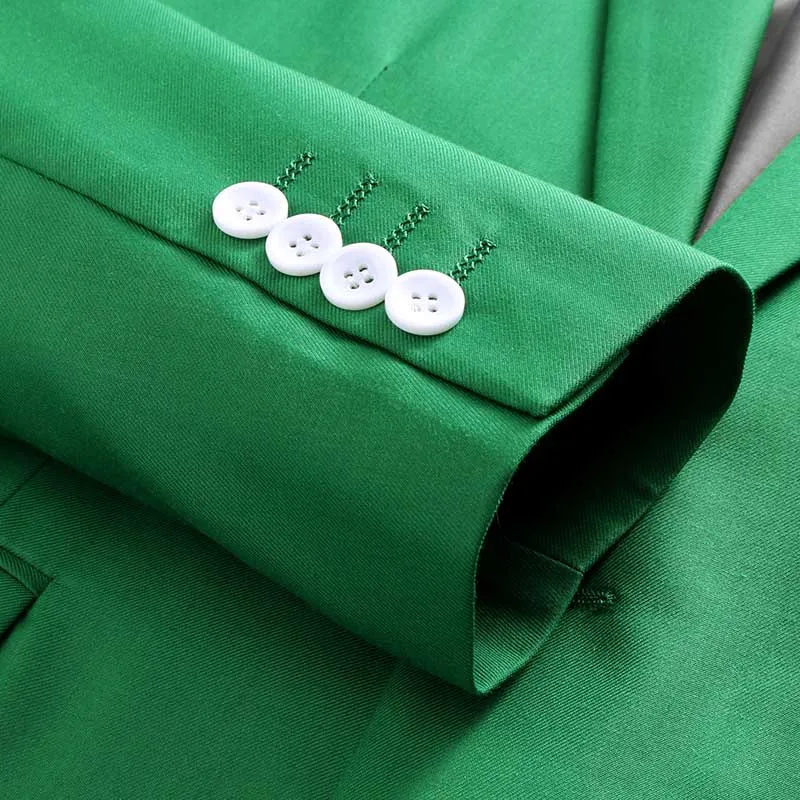 Green Suit Three-Piece Men's Studio Photography Company up Building Color om Best Man Wedding Formal Dress P...