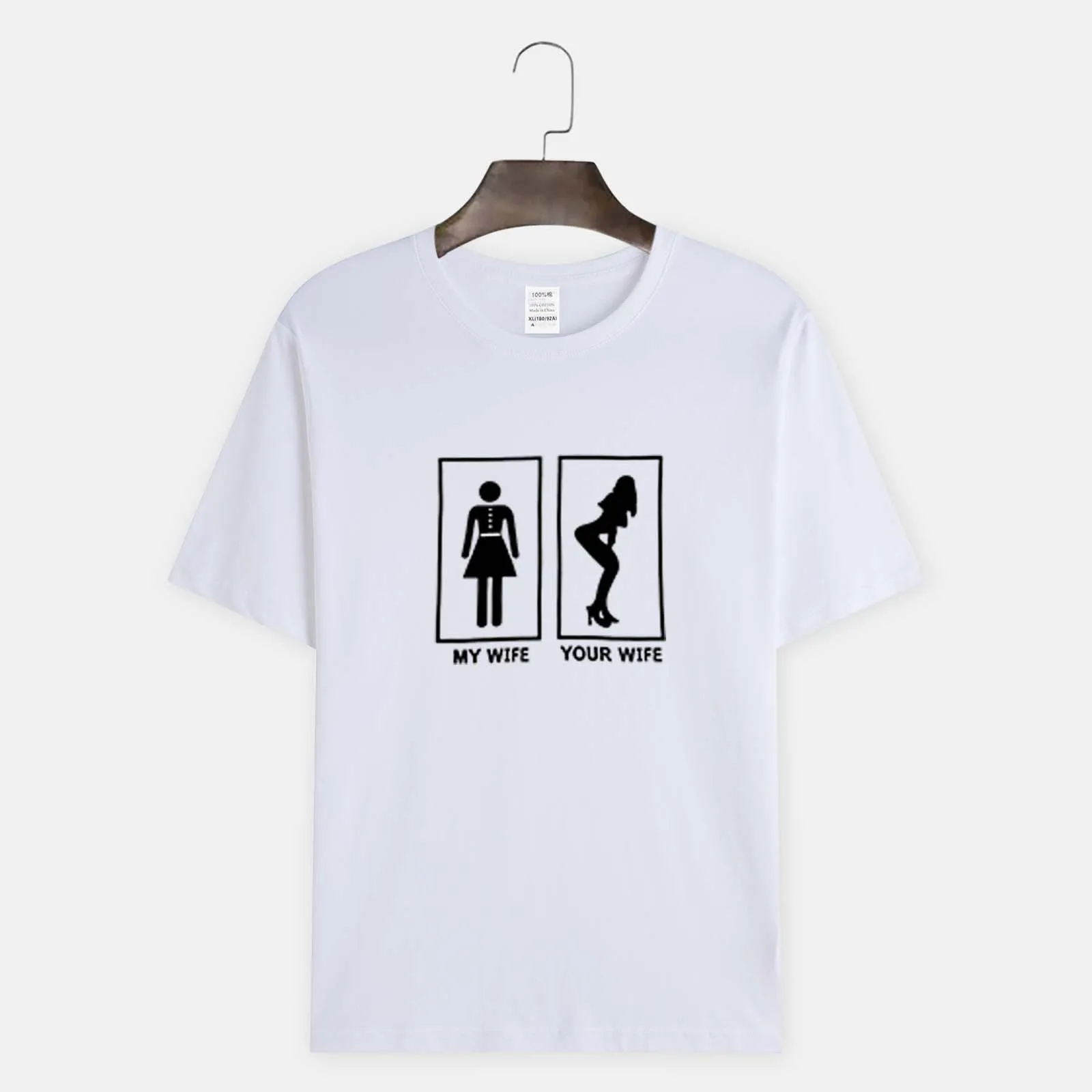 

T Shirt Men White Shirts Fashion Round Neck Short Sleeve Funny Print Graphic T-shirt Summer Tees Casual Commuter Streetwear Tops