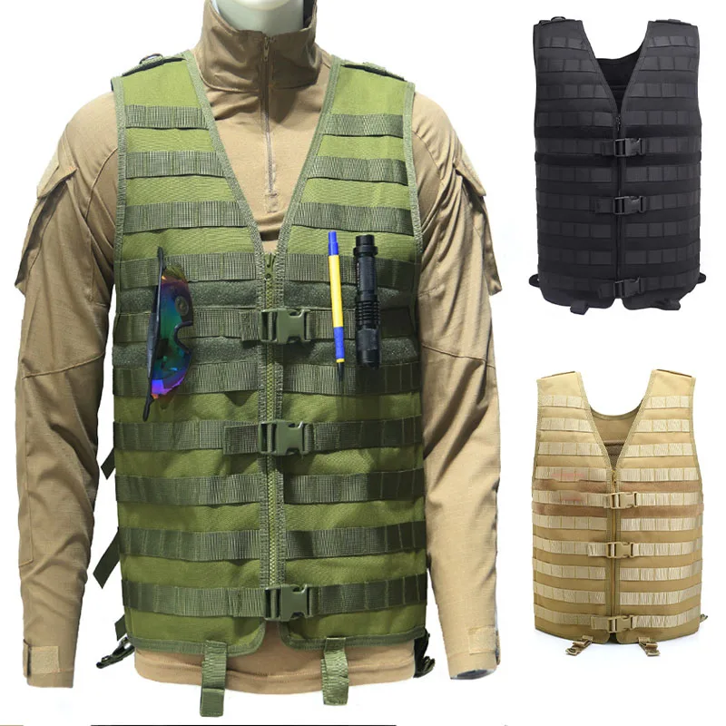 

Adjustable Tactical Molle Military Camo Vest Airsoft Field Combat Load Carrier Outdoor Hunting Gear Breathable Sport Clothes