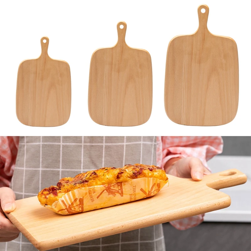 

Kitchen Wooden Chopping Blocks Beech Walnut Cutting Board Pizza Bread Fruit Sushi Tray Hangable Non-slip Kitchen Tools