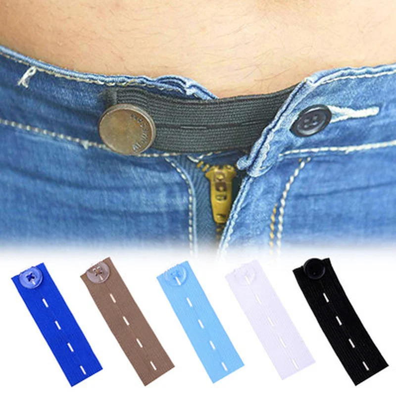 

Unisex Waist Band Extender Adjustable Disassembly Retractable Jeans Waist Button Elastic Extended Buckle Pant Waistband Expander