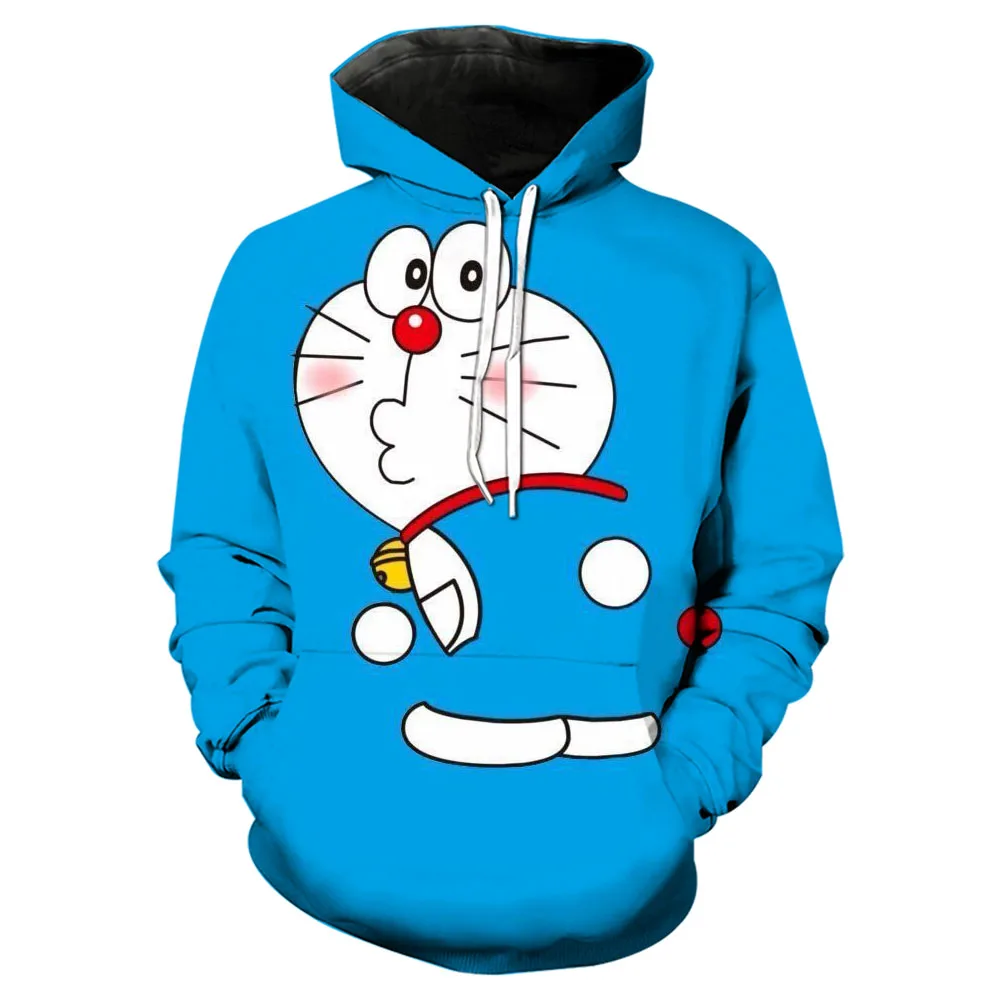 

Толстовка Doraemon мужская с 3D-принтом, Модный свитшот с японским аниме забавным рисунком, детская спортивная одежда с длинным рукавом для мальчиков