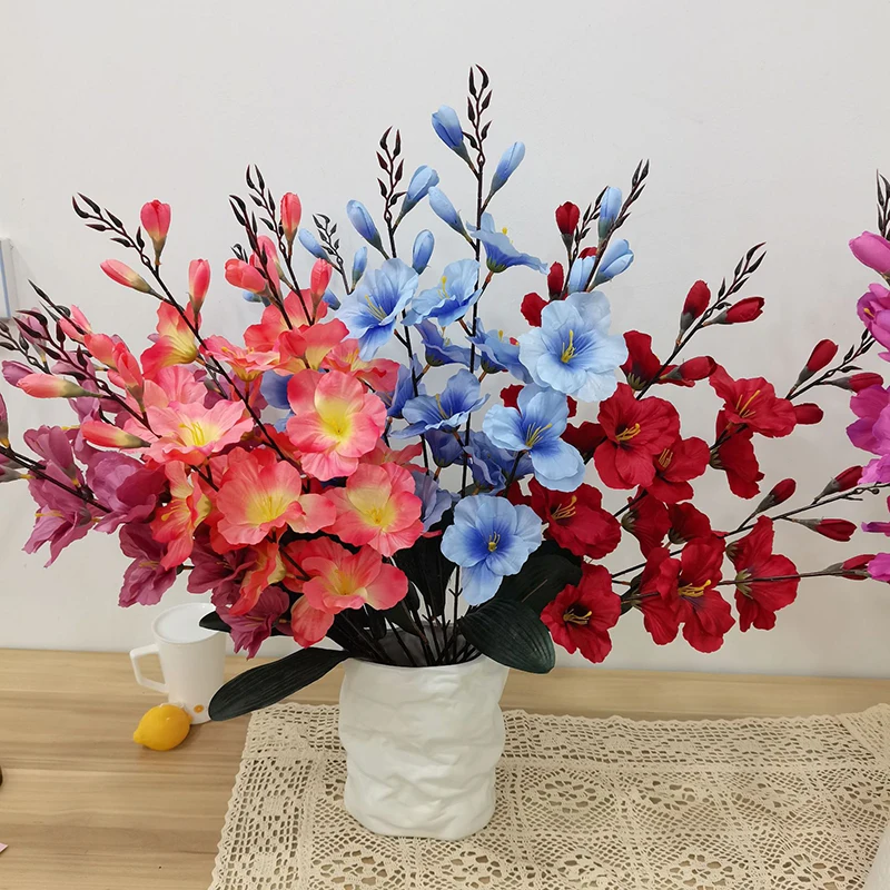 

Simulated Flower Gladiolus Plum Blossom Cherry Blossom Silk Cloth Artificial Flowers Wedding Party Home Decoration Arrangement