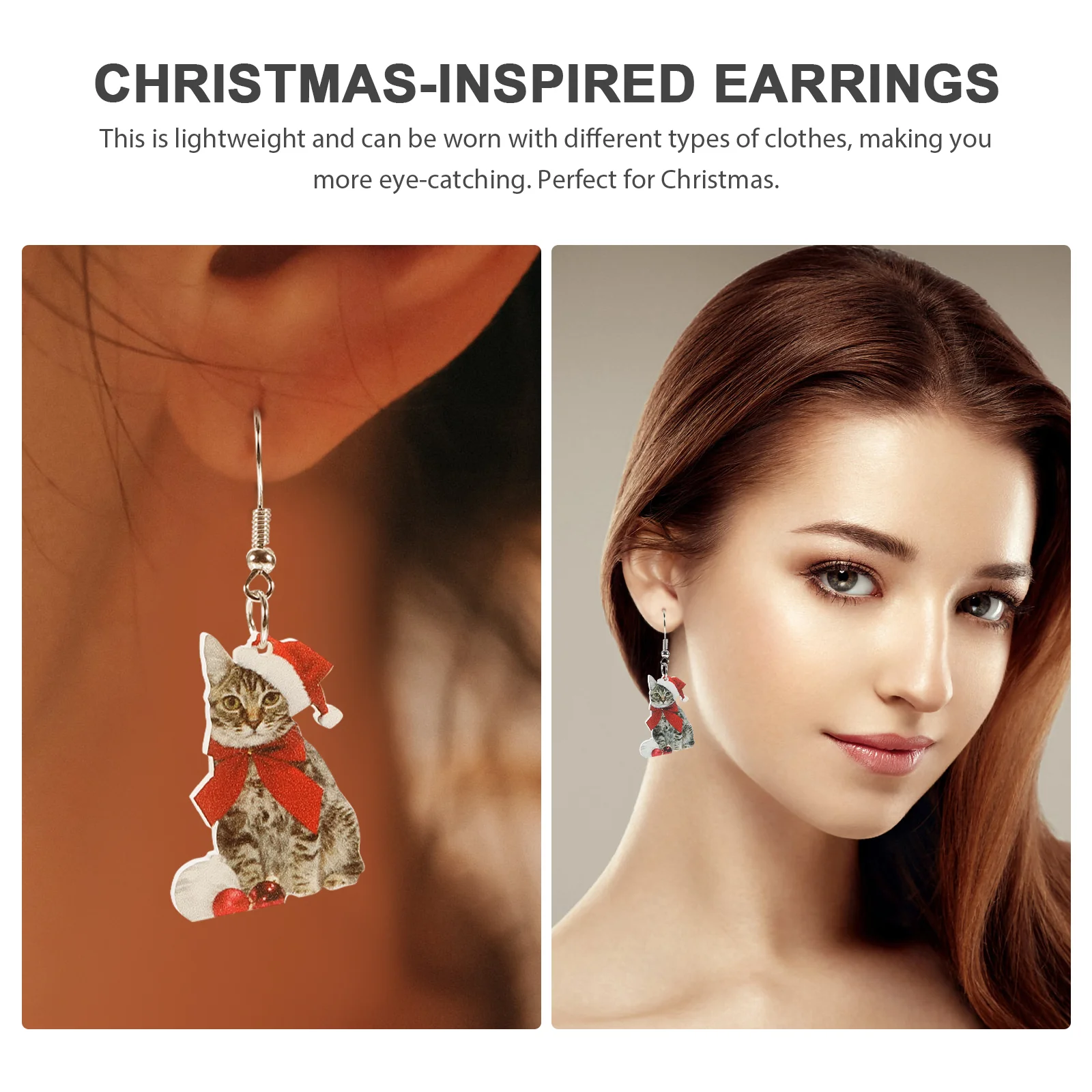 Серьги с изображением кота ювелирные изделия серьги рождественский аксессуар