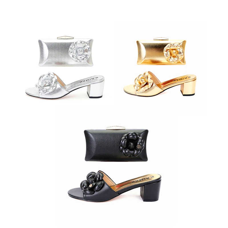 Bridal Shoe and Bag ltaly Design Wedding Party Africa Nigeria Luxury Sexy High Heel Ladie Slipper Free Shipping Can Be Wholesale