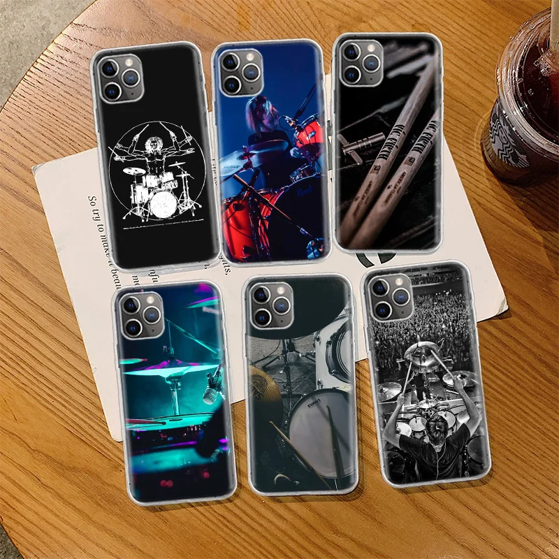 Drum Drummer Music Dj Phone Case For Iphone 14 13 15 16 Pro Max Plus Apple 11 12 Mini X XS XR Clear Cover Shell Coque Silico