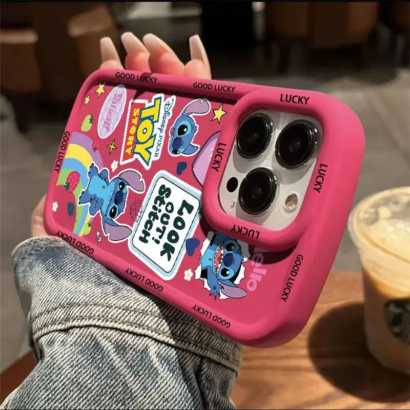 Мультяшный милый чехол для телефона MINISO Stitch iPhone 15 14 13 12 11 Pro Max XR XS X 7 8 Plus SE2 мягкий