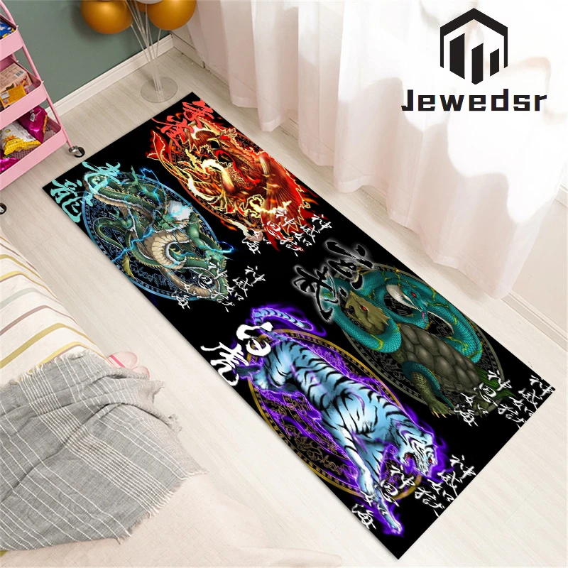 

Bedroom Carpet Kitchen Mat For Hallway Chinese God Beast Floor Entrance Door Mat Rugs Living Room Rug Bath Home Doormat Bathroom