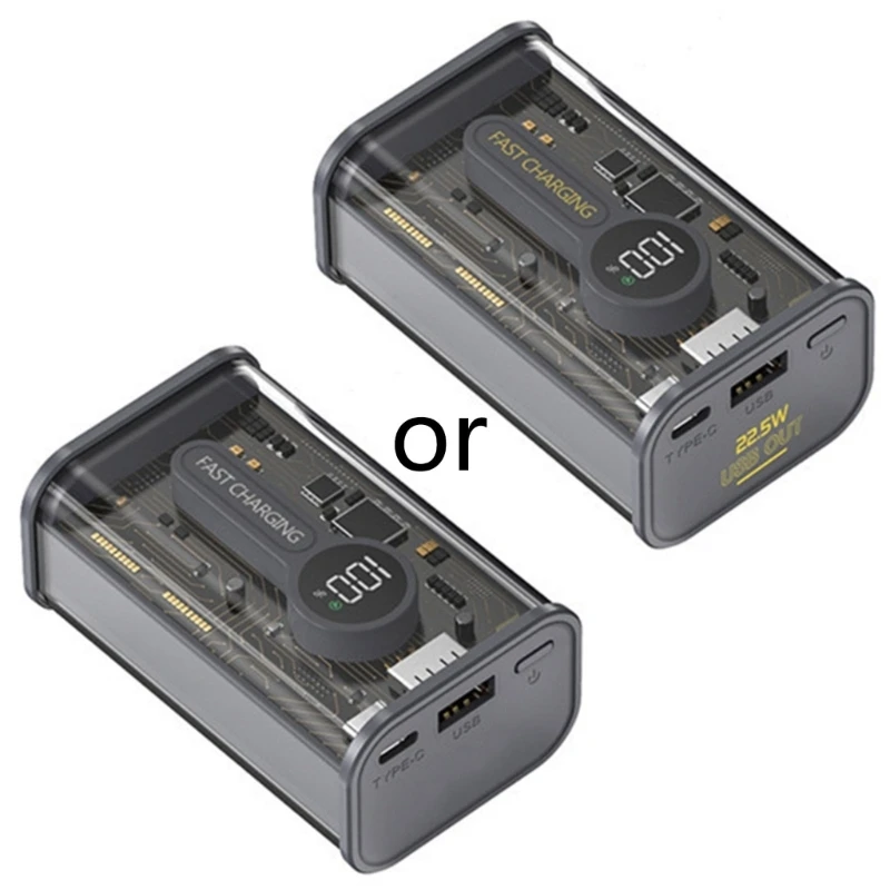 

Battery Charging Holder USB Type C Battery Power Box for 2x 21700