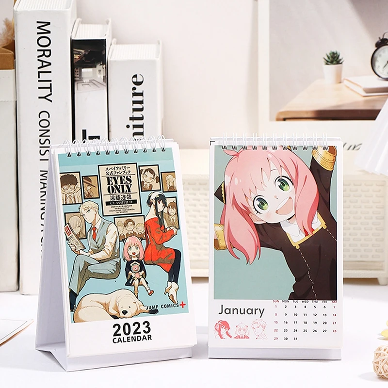 

Anime SPY X FAMILY Printed Mini 2023 Desk Calendar Desktop Planner Tabletop Schedule Calendar Memo Pads Creative Notepad Gift