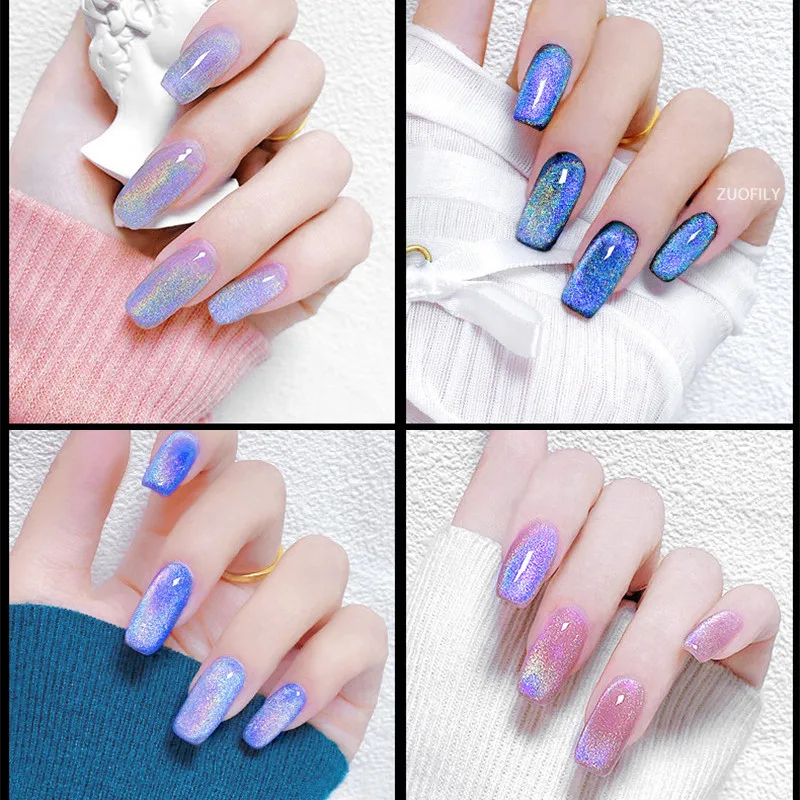 Радужный Магнитный Гель &quotкошачий глаз&quot цвет яркого лазера супер блестящий