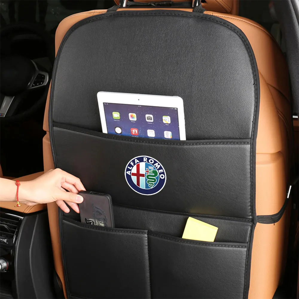Кожаный ящик для хранения на спинку автомобильного сиденья сумка-органайзер