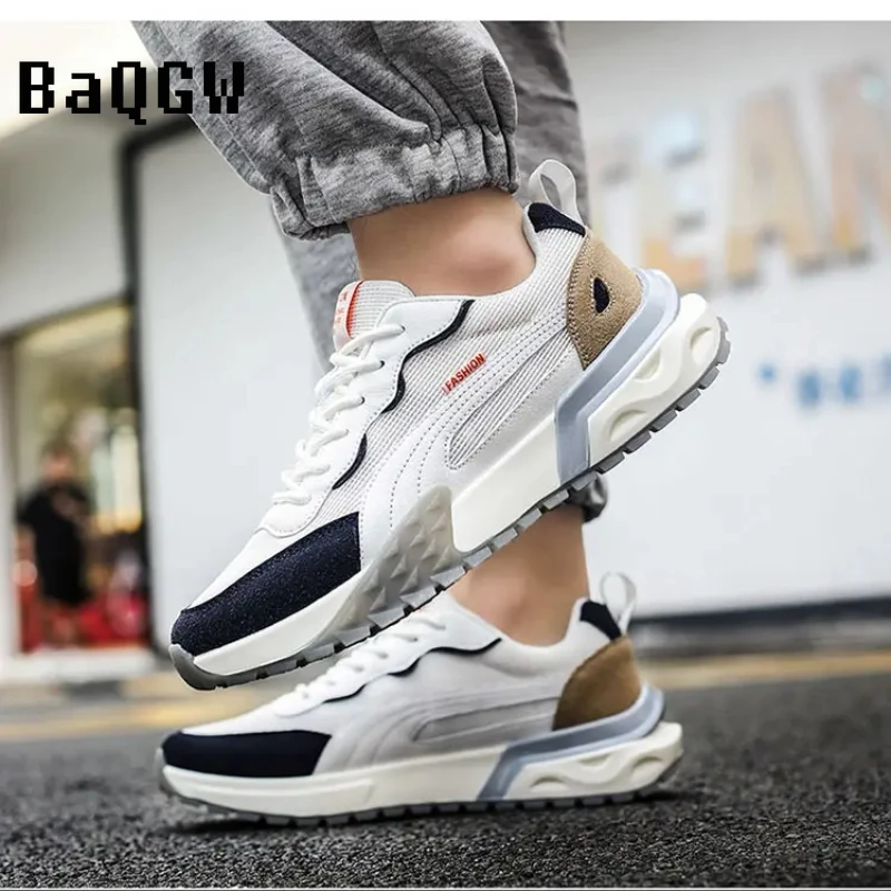 Мужские повседневные кроссовки дизайнерская сетчатая дышащая модная спортивная