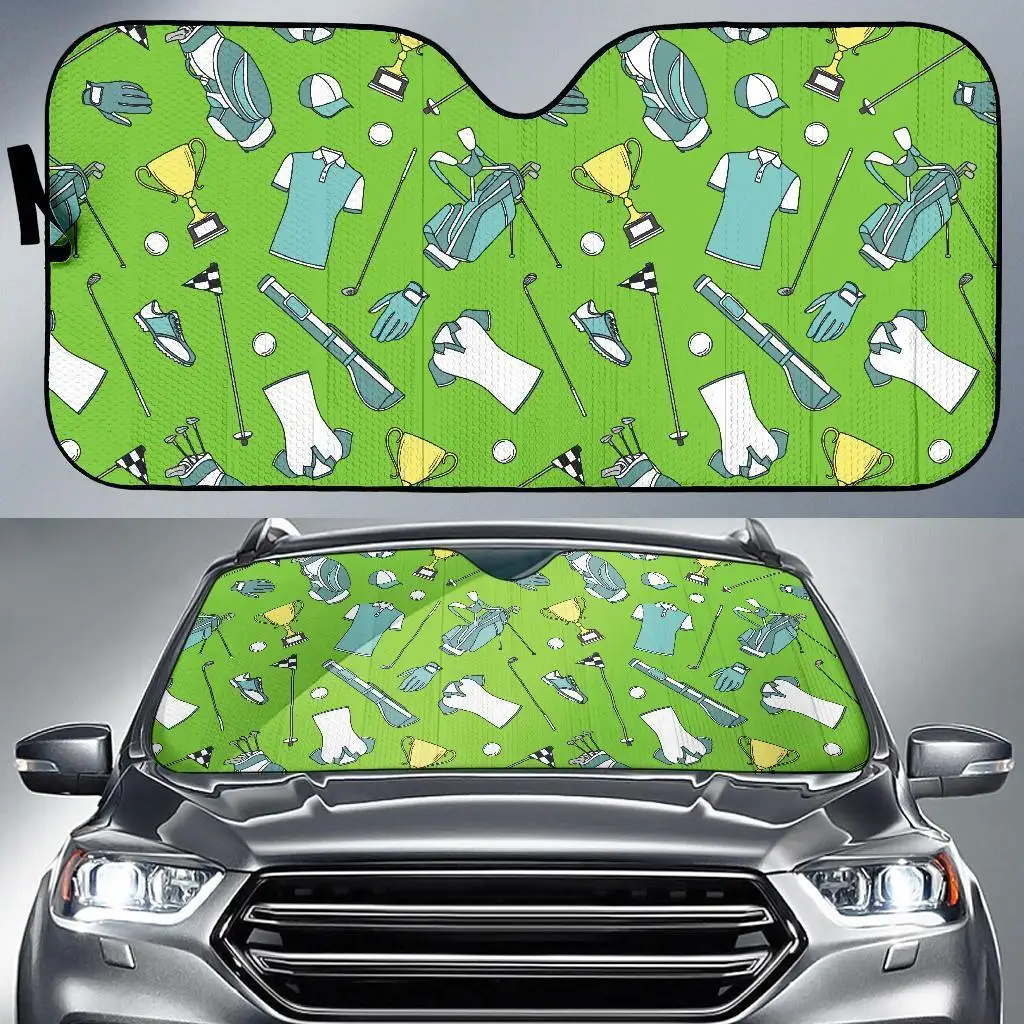 

Golf Green Print Pattern Auto Sun Shade Car Windshield Window Cover Sunshade