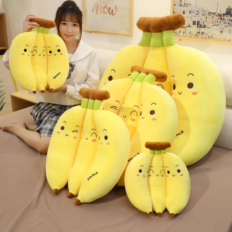 

35/45cm Creative Cartoon Banana Plush Pillow Kawaii Sofa Cushion Baby Toy Cute Plush Doll Children Fruit Toys Children Kid Gift
