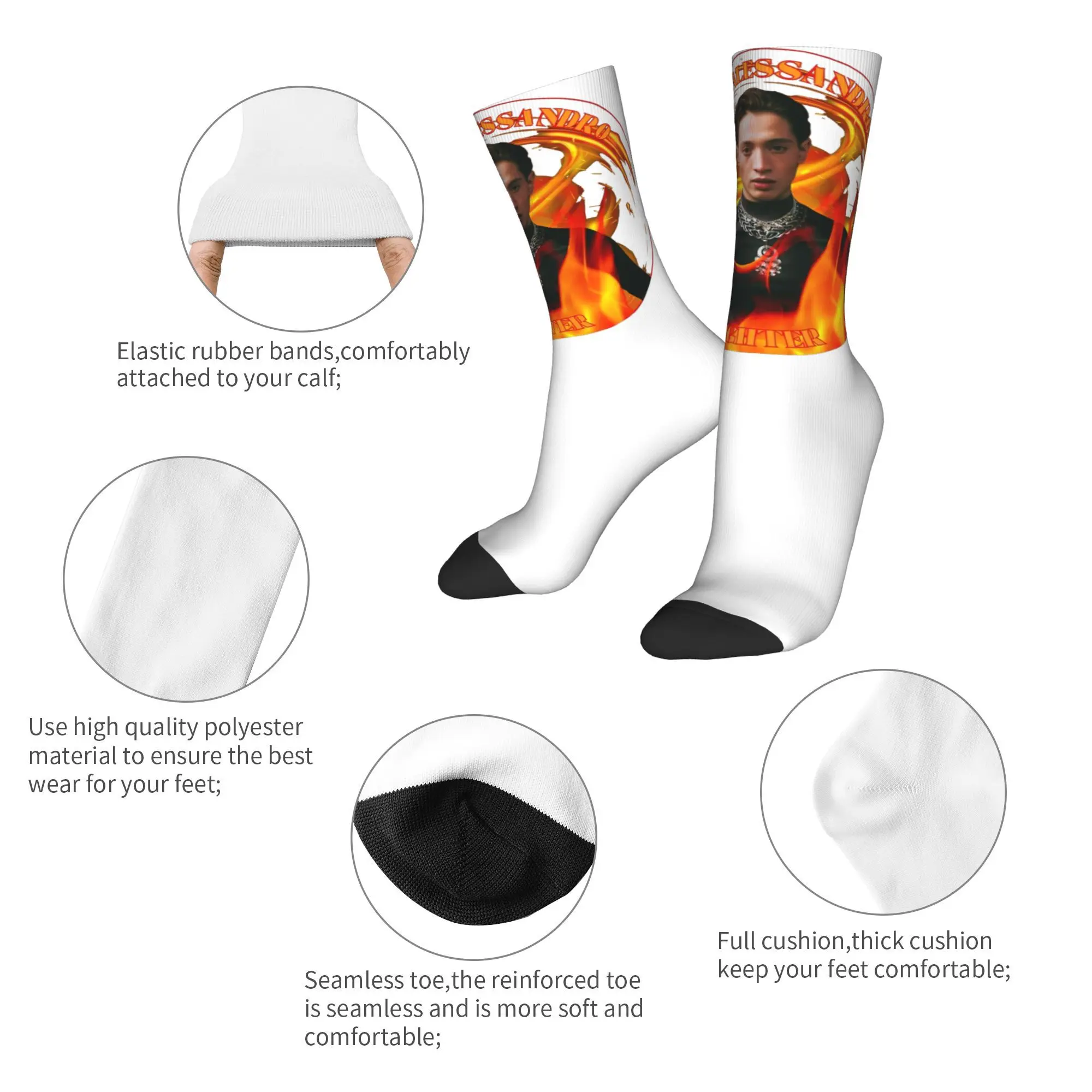 Носки для мужчин и женщин Kyle Alessandro Lighter Songs, нескользящие забавные носки Eurovisions 2025, идея подарка-сюрприз (art.: 3920cf593cf38) - 3920cf593cf38