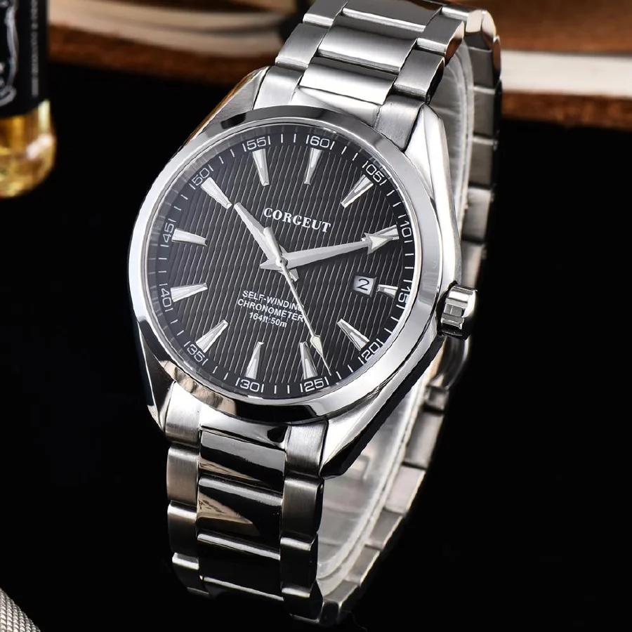 

41mm Corgeut Watch Men Automatic Mechanical Luxury Calendar Clock Sapphire Glass Luminous Waterproof Men Wristwatch
