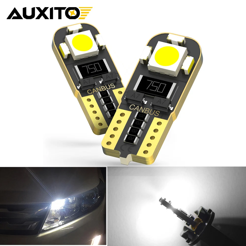 AUXITO 2x W5W T10 LED Bulb Error Free Car Parking Light Interior Lamp For Skoda Octavia A5 A7 2 Rapid Fabia Superb Yeti Felicia