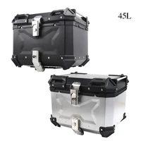 45l universal motorcycle rear luggage case storage tail box waterproof trunk key lock tool box carrier product box blacksilver