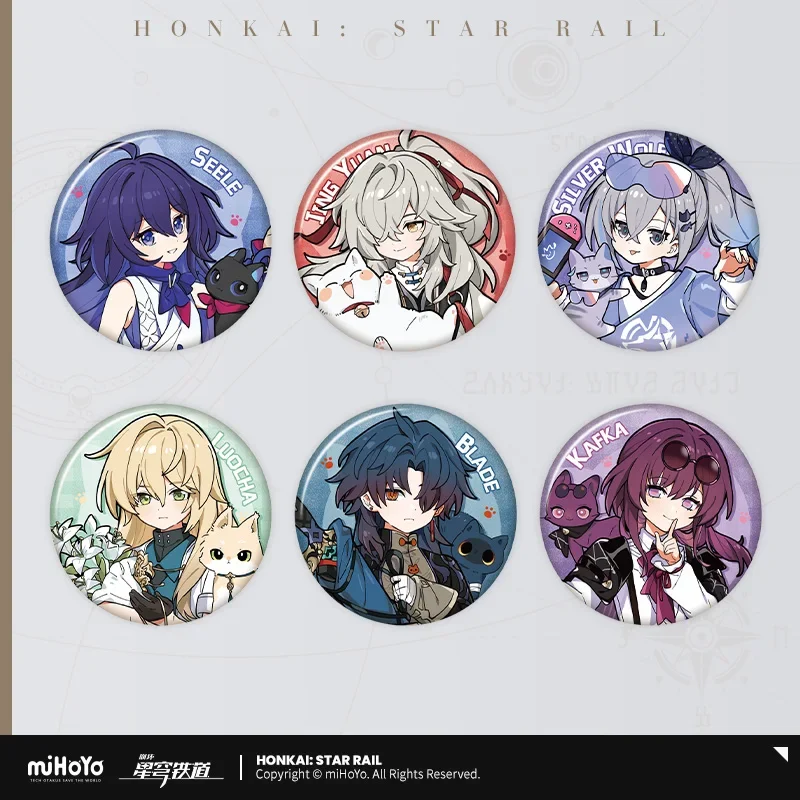 Presale Honkai: Star Rail Официальный товар серия Little Cat жестяной значок лезвие Кафки Lucoha