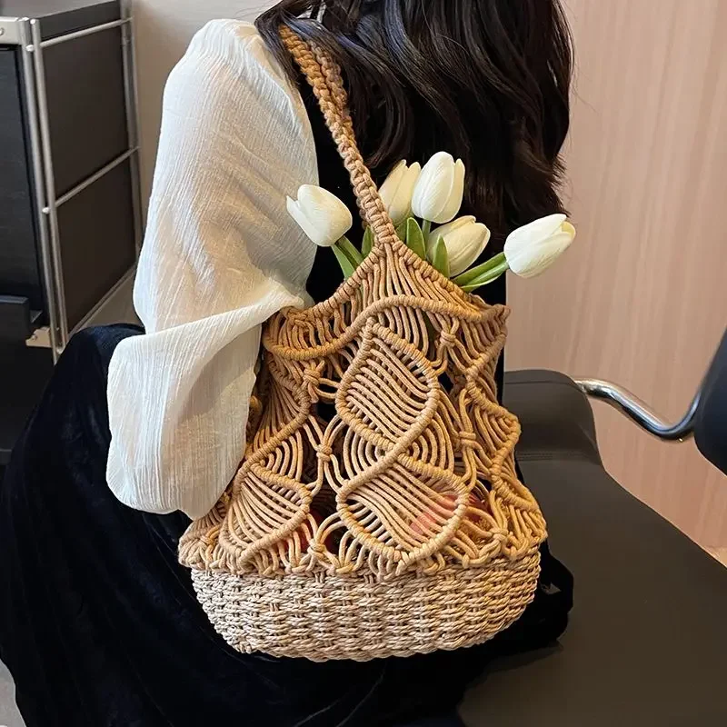 Популярные сумки Sac Poplene Femme женские большой вместимости новая соломенная сумка