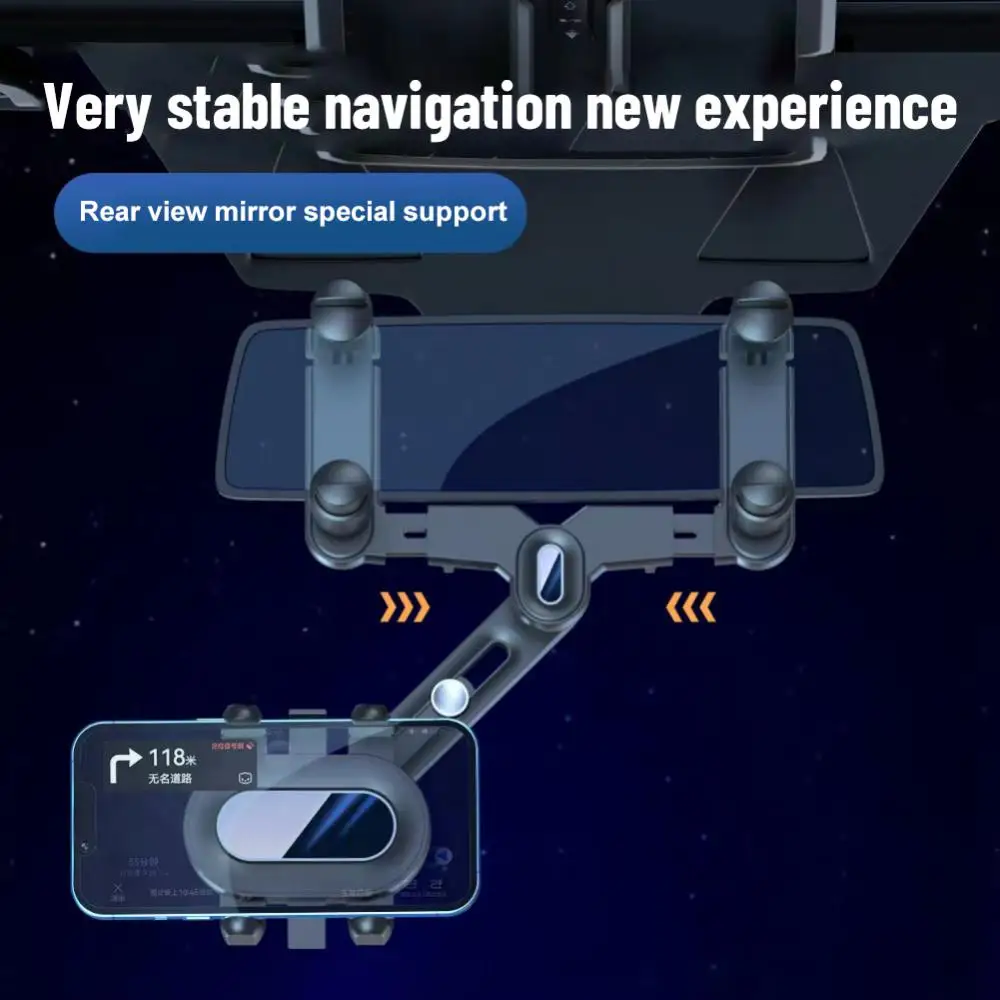 

Driving Recorder Bracket Rearview Mirror 7th Generation Clip 360 Rotating Telescopic Gps Mobile Phone Support Car Accessories