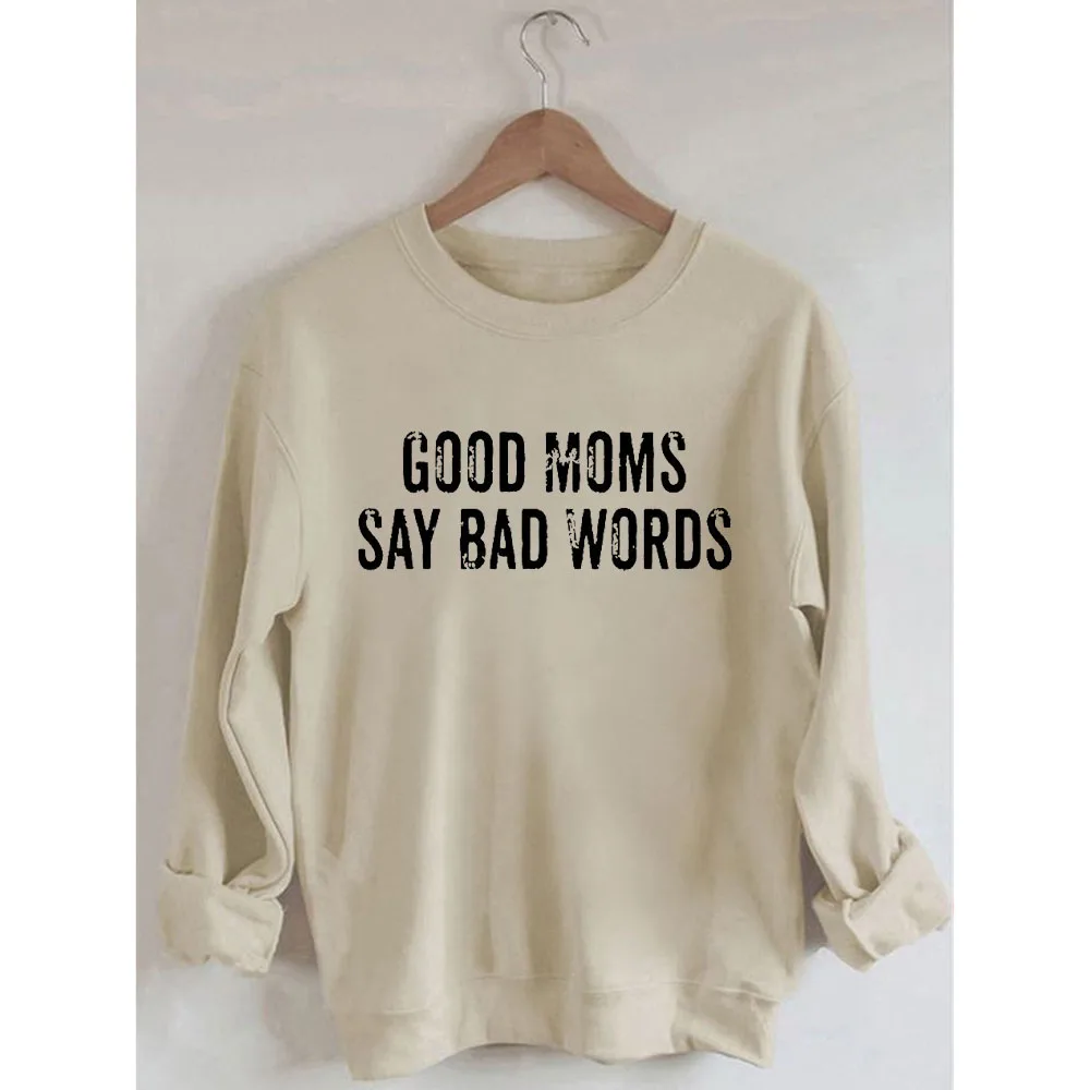 Женские милые хлопковые свитшоты с длинным рукавом и принтом «Bad Words»