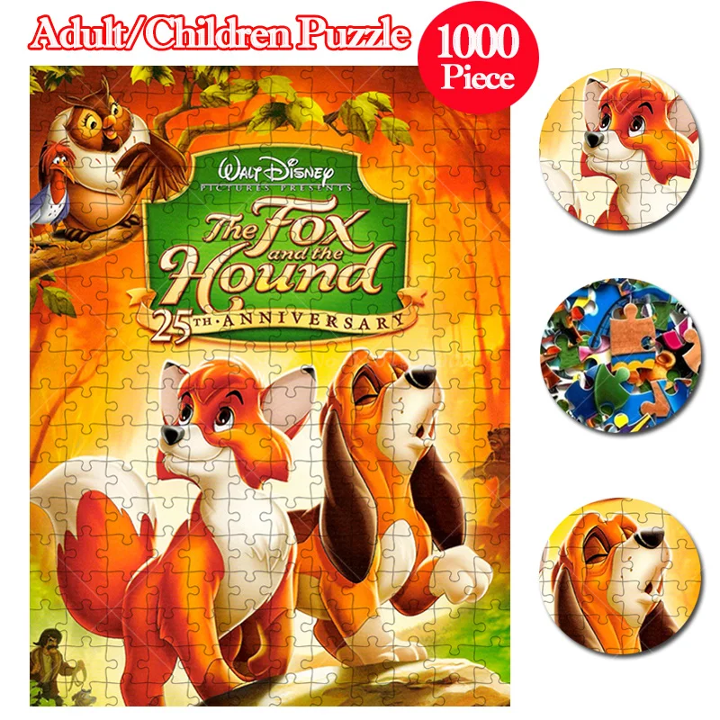 

Disney Movie The Fox And The Hound Plane Puzzle 1000 Piece Cartoon Animals Jigsaw Puzzle Education Toys Adult Interesting Game