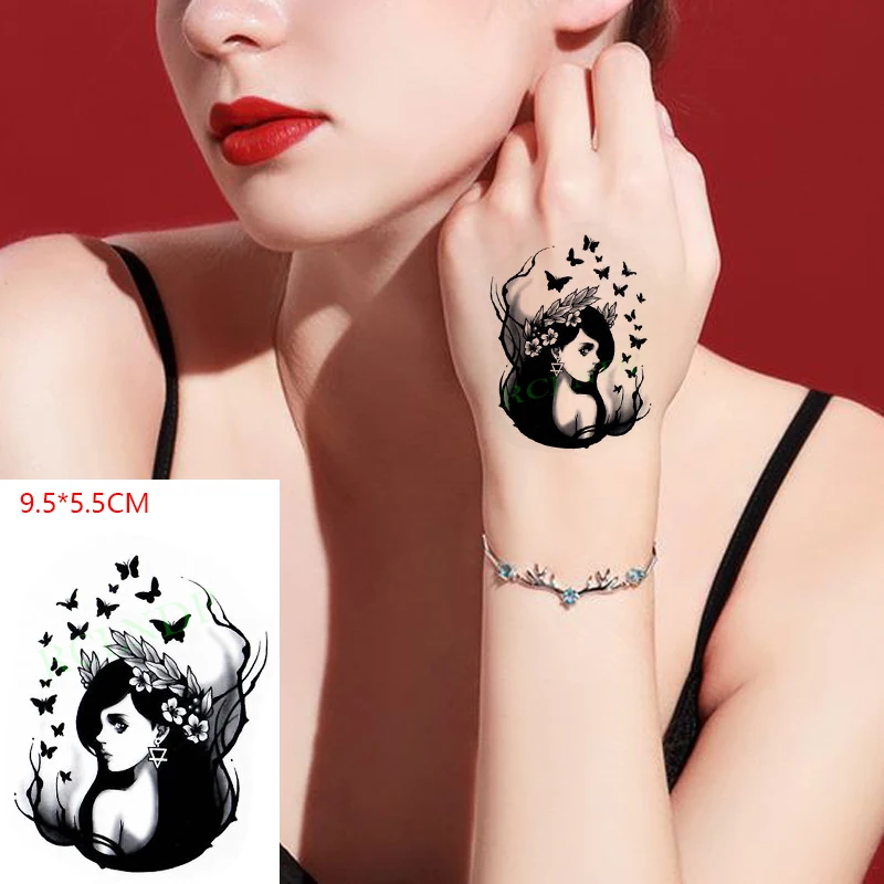 

Waterproof Temporary Tattoo Sticker Butterfly girl sexy The body art Flash Tatoo Fake Tatto for Woman Men