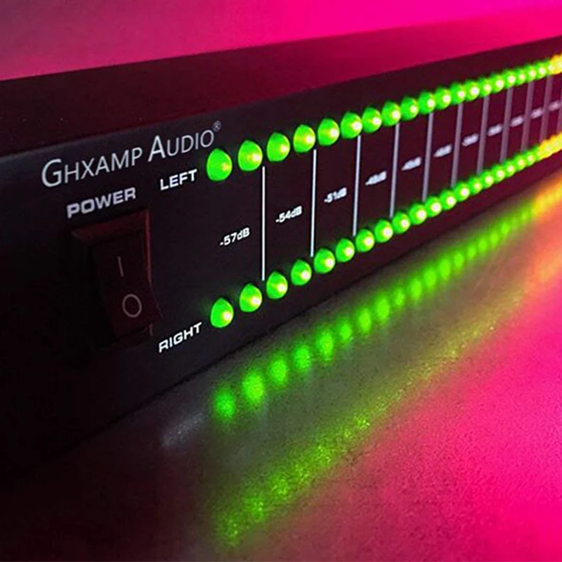

Профессиональный Сценический домашний усилитель GHXAMP с двойным 40 светодиодсветодиодный спектром, динамик, аудио стерео индикатор уровня...