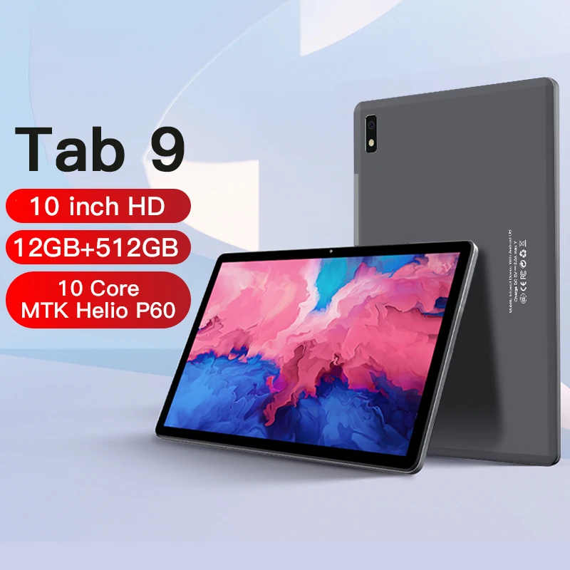 

Original Tab 9 Tablet 10 Inch Android Tablet 12GB RAM 512GB ROM 8800mAh Tablet Android 10 Core Gaming Tablet GPS Wifi 5G Tablet