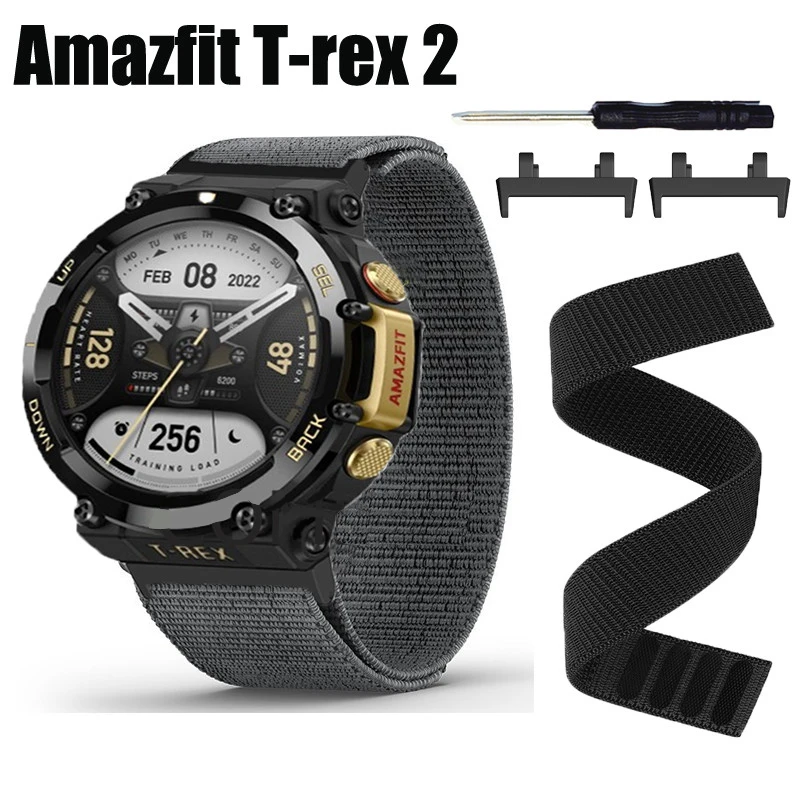 

Ремешок для часов Amazfit T-Rex 2 T Rex Trex 2, нейлоновый мягкий браслет с крючком для наручных часов