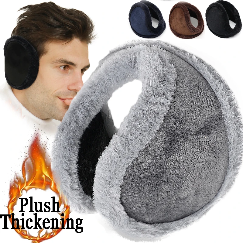

Women Men Soft Plush Thickening Ear Warmer Cold Proof Fashion Winter Earmuffs Solid Color Earflap Outdoor Protection Ear-Muffs